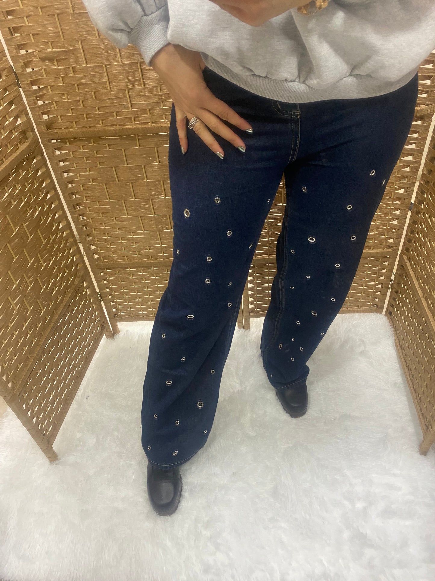 JEANS ŒILLETS